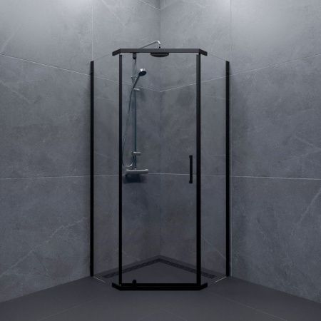 Душевой уголок Тритон Дека-Блэк Щ0000062934 100х100 стекло прозрачное профиль черный без поддона