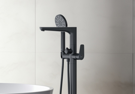 Смеситель Aquatek БЕТТА AQ1145MB напольный черный матовый