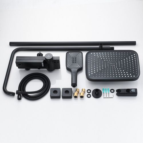 Душевая стойка Rose R1896H настенная цвет черный с термостатом - фото 5