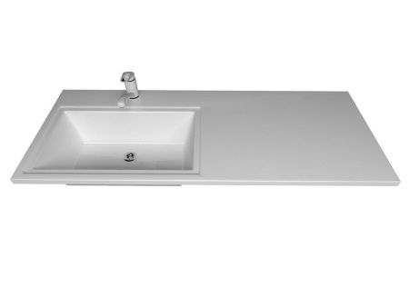 Раковина из искусственного камня Uperwood Марсал 291121410 120х50 над стиральной машиной цвет белый