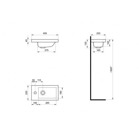 Раковина керамическая Onika Миранда 1WH302500 40х20 накладная цвет белый 1 отверстие под смеситель