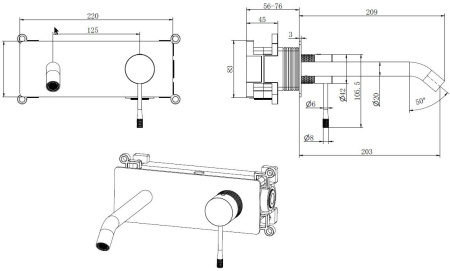 Смеситель Allen Brau Priority 5.31D03-31 встраиваемый в стену черный