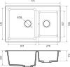 Кухонная мойка Granfest Practik P-780K топаз 78х51 цвет серый поверхность матовая