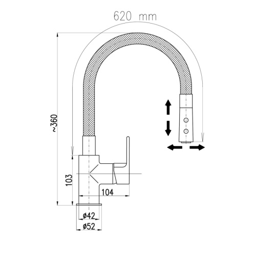 Смеситель для кухни RavSlezak Colorado CO119.5/12CMATC на мойку черный матовый/хром - фото 2