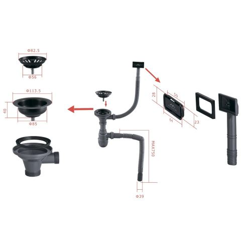 Кухонная мойка Fashun 9M Комплект AS4044-17 40х44 цвет графит поверхность матовая - фото 5