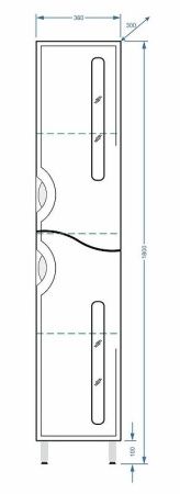 Шкаф-пенал Stella Polar Сильва SP-00000205 40х180 напольный цвет белый