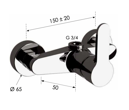 Смеситель для душа Remer Winner W35 настенный хром