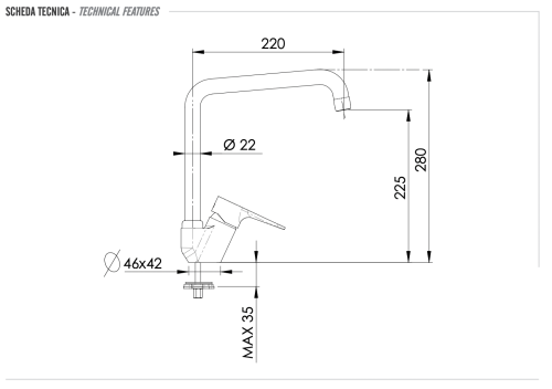 Смеситель для кухни Remer Winner W42U на мойку хром - фото 2