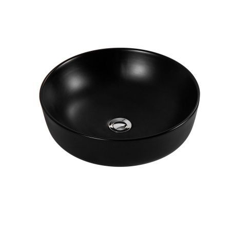 Раковина из сантехнического фарфора Aquatek ЕВРОПА AQ5558-MB 40х40 накладная цвет черный без отверстий под смеситель