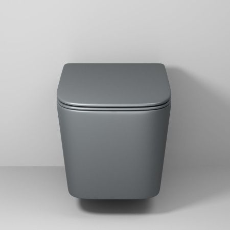 Унитаз подвесной Grossman Торнадо GR-4404GMSQ серый с сиденьем микролифт безободковый смыв торнадо