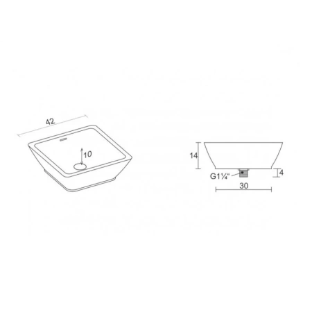 Раковина Riho AVELA SQUARE W W016001105 40х40 накладная цвет белый