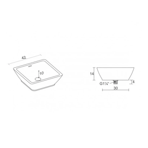 Раковина Riho AVELA SQUARE W 42 см W016001105 накладная цвет белый - фото 2
