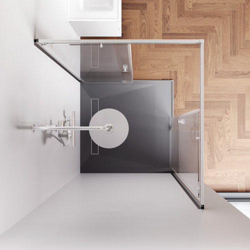 Душевой уголок Am.Pm X-joy W94G-403-100100-MТ1К 99х99 стекло прозрачное профиль хром матовый без поддона - фото 4