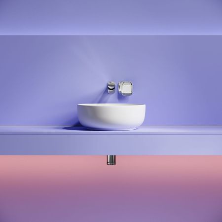 Раковина из сантехнического фарфора Ceramica Nova TAYCAN CN12003MW 40х40 накладная цвет белый без отверстий под смеситель