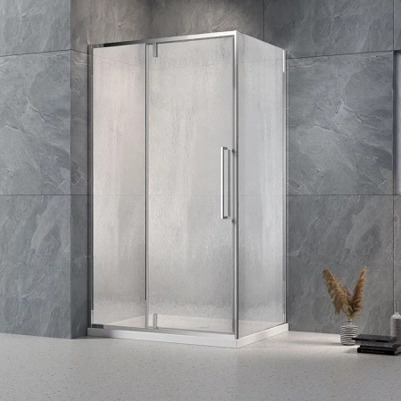 Душевой уголок Veconi Rovigo RV034R-10080-06-C7 100х80 стекло рифленое профиль хром глянцевый без поддона