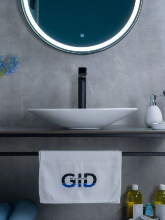 Раковина керамическая Gid Lago 51110 50х40 накладная цвет белый без отверстий под смеситель