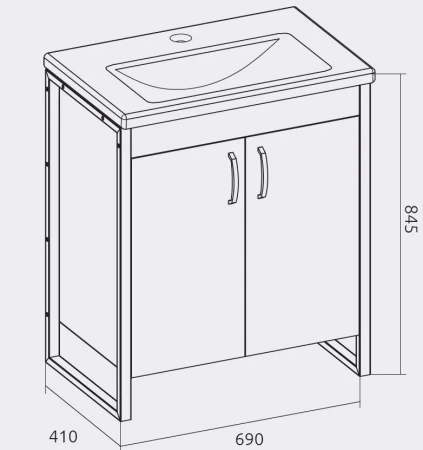 Тумба под раковину 1MarKa Grunge Loft Ц0000008499 70х40 цвет коричневый