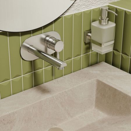 Смеситель для раковины Wasserkraft Wern 4200 4230 встраиваемый в стену никель