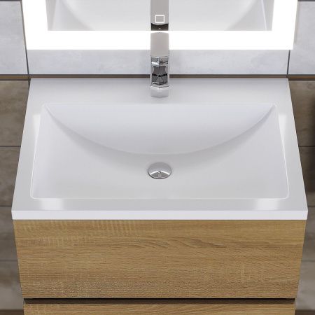 Раковина из искусственного камня Uperwood Self 4538341000 60х50 полувстраиваемая цвет белый