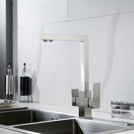 Смеситель для кухни Shevanik S148L на мойку сатин