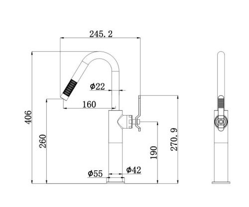 Смеситель для раковины Bronze de Luxe 1760'S 3352SB на столешницу черный - фото 3