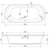 Ванна акриловая Cezares METAURO METAURO-Central-180-80-40-W-MATT 180х80 отдельностоящая овальная без ножек и каркаса
