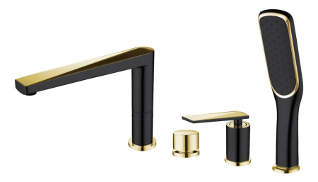 Смеситель Boheme Venturo 380-B на борт ванны черный