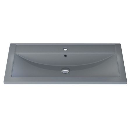 Раковина из искусственного камня Uperwood Foster Quartz 291030041 90х50 полувстраиваемая цвет серый