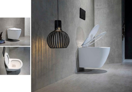 Унитаз подвесной Тритон Verso Щ0000057973 белый с сиденьем микролифт безободковый каскадный смыв