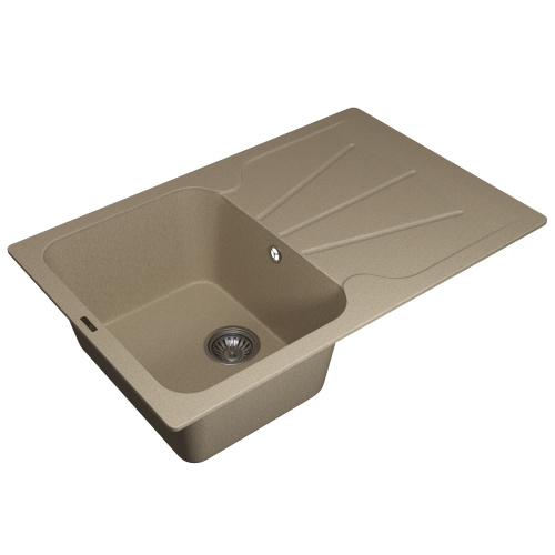Кухонная мойка Uperwood Quartz Premium UPD-04 3910202113 78x51 цвет бежевый матовый - фото 2