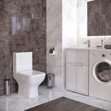 Унитаз напольный с бачком Taliente Elegante EL35055 белый с сиденьем безободковый душевой смыв