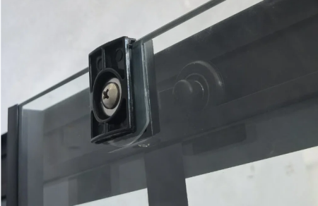 Душевой уголок Cerutti SPA MUZA90 90х90 стекло прозрачное с рисунком профиль черный без поддона