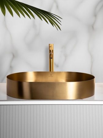 Раковина из нержавеющей стали AltroBagno Eterno AltroBagnoEterno001025OrSp 60х40 накладная цвет золото