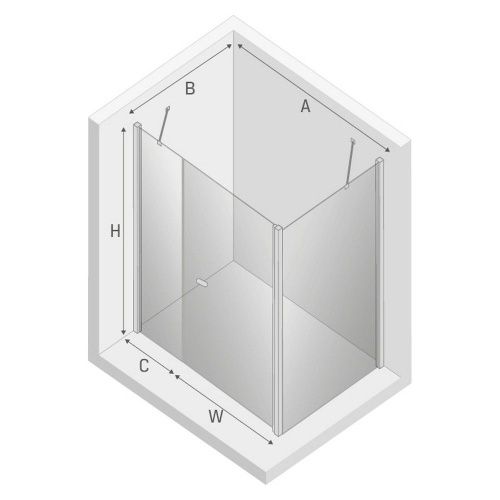 Душевой уголок New Trendy NEW SOLEO Chrome K-0698 100х80 стекло прозрачное профиль хром без поддона - фото 3