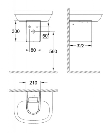 Полупьедестал для раковины Grohe Euro Ceramic 39201000