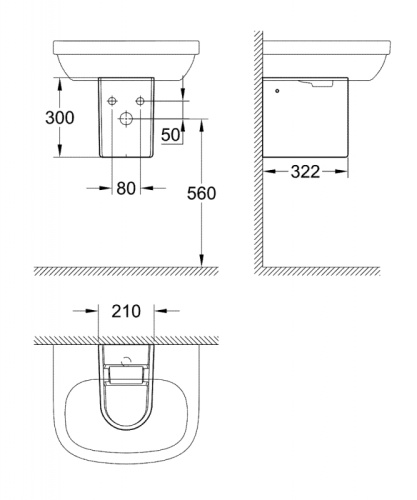 Полупьедестал для раковины Grohe Euro Ceramic 39201000 - фото 2