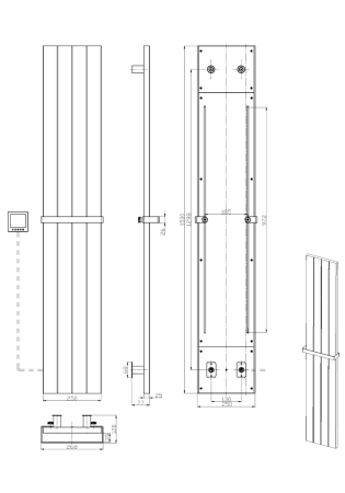 Полотенцесушитель электрический Boheme Flat 725-BR 25х150 бронза
