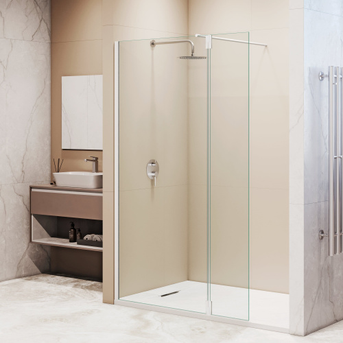 Душевая перегородка RGW Walk In 351005143-15 140х195 стекло прозрачное профиль белый - фото 2