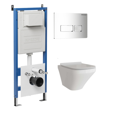 Инсталляция + кнопка смыва + унитаз Grossman Pragma 97.4440S.03.100