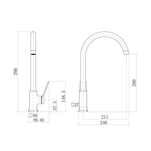 Смеситель для кухни Fashun A4086 на мойку хром - фото 3