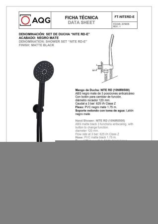 Душевая система AQG Tube 19TUBER21705 встраиваемая в стену цвет черный