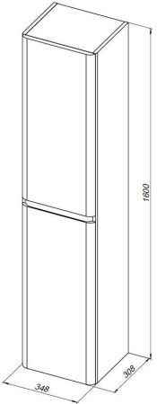 Шкаф-пенал Aquanet Эмбер 00330472 40х160 подвесной цвет черный