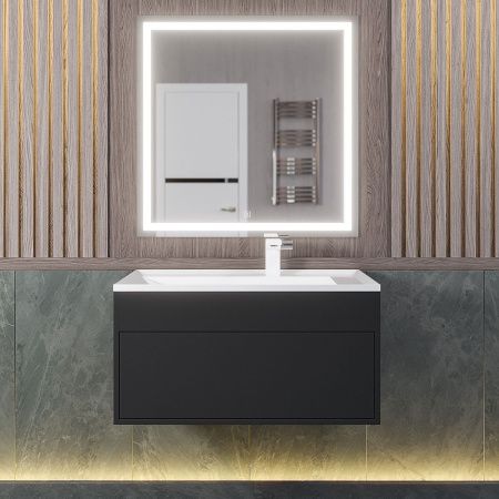 Тумба с раковиной Uperwood Lotus Premium 39340207461 80х50 цвет черный