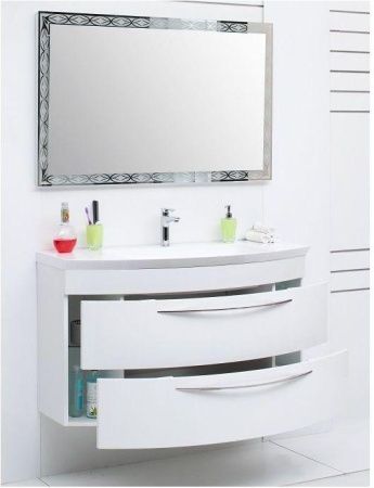 Тумба с раковиной De Aqua Лонг 00187921 120х50 подвесная цвет белый