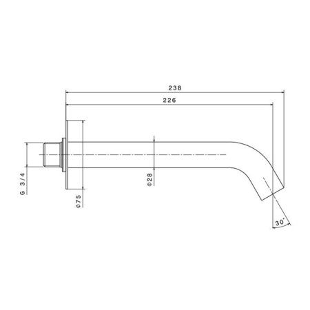 Излив Newform X-Steel 316 29482X.50.050 настенный нержавеющая сталь