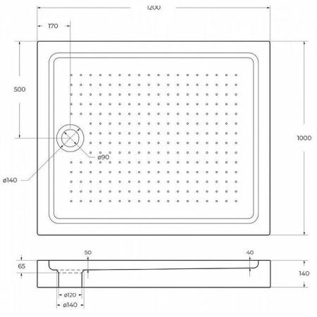 Душевой поддон акриловый BelBagno TRAY-BB-AH-120/100-15-W 120х100 белый с ножками