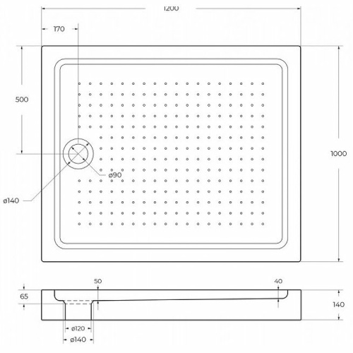 Душевой поддон BelBagno TRAY-BB-AH-120/100-15-W 120х100 акрил белый - фото 4