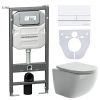 Инсталляция с кнопкой + унитаз + шумоизоляция Ceramica Nova CN3009_1002W_1000