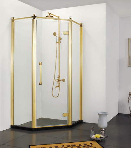 Душевой уголок Azario ONTARIO AZ-NBB3231 1000 GOLD 100x200 стекло прозрачное профиль золото без поддона - фото 2