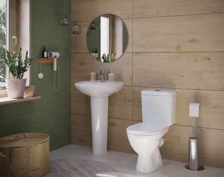 Унитаз-компакт напольный с бачком Jika Lyra plus 8263860002429 белый без сиденья каскадный смыв